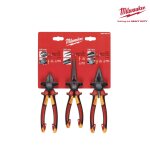 Lot de 3 pinces vde milwaukee - universelle coupante et bec long 4932464575
