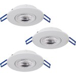 Lot de 3 spots led encastrables zujar, luminaires intrieurs encastrs en plastique blanc, eclairage ...