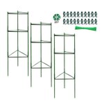 Lot de 3 treillis de tomates, support pour plantes en treillis, cage a tomates robuste, piquet de support ...