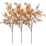 Lot de 3 troncs de plantes artificielles ficus branches d'automne faux eucalyptus branches avec feuilles ...