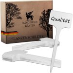 Lot de 30 etiquettes pour plantes - blanches - 15 cm de long - etiquettes pour plantes - etiquettes a ...