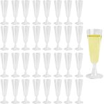 Lot de 36 fltes a champagne rutilisables en plastique transparent pour mariage, anniversaire, pique ...