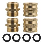Lot de 4 adaptateurs de tuyau d'arrosage m�le vers femelle en laiton de 3 / 4  avec 4 rondelles suppl�mentaire ...