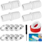 Lot de 4 adaptateur tuyau piscine 32 38mm, raccord tuyau piscine, raccord pompe piscine avec 8 pinces ... Lot de 4 adaptateur tuyau piscine 32 38mm, raccord tuyau piscine, raccord pompe piscine avec 8 pinces ...