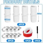 Lot de 4 adaptateur tuyau piscine 38mm, raccord tuyau piscine, raccord pompe piscine avec 8 pinces de ... Lot de 4 adaptateur tuyau piscine 38mm, raccord tuyau piscine, raccord pompe piscine avec 8 pinces de ...