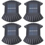 Lot de 4 appliques murales solaires � led, �tanches et multifonctions, 8 led, pour patio, cour, jardin, ...