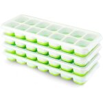 Lot de 4 bacs a gla�ons en silicone avec couvercle, peu encombrants et empilables, bac a gla�ons, certifi� ...