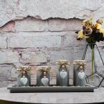 Lot de 4 bougeoirs en bois gris, bougeoir pour bougie chauffe - plat, d�coration de pi�ce ma�tresse, ...