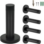 Lot de 4 but�es de porte noires pour plinthes, but�es de porte noires mates pour plinthes, support de ...