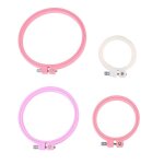 Lot de 4 cercles de broderie reglables pour point de croix, 18 x 16 x 0, 50 cm, accessoires pour broderie ...