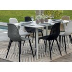 Lot de 4 chaises de jardin en aluminium et rsine coloris blanc malte - jardiline