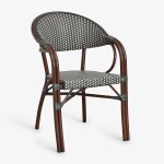 Lot de 4 chaises de jardin empilables en aluminium brielle bistro avec accoudoirs gris graphite - blanc ...