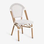 Lot de 4 chaises de jardin empilables en aluminium brielle bistro blanc gardenia