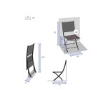 Lot de 4 chaises de jardin pliante m�tal modula gris anthracite / graphite - hesperide