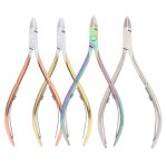 Lot de 4 ciseaux de manucure en acier inoxydable pour couper les peaux mortes, exfolier les ongles, pinces ...