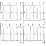 Lot de 4 cl�tures de jardin en fer forg� bronze vieilli 124 cm barri�re d�corative m�tal pour ext�rieur ...
