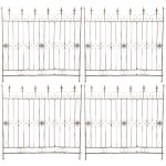 Lot de 4 cl�tures de jardin en fer forg� marron vieilli 124 cm barri�re d�corative m�tal pour ext�rieur ...