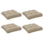 Lot de 4 coussins de chaise de jardin avec attaches kaki