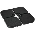Lot de 4 dalles pour parasol d�port� a lester hdpe noir