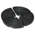 Lot de 4 dalles pour parasol a lester hdpe aspect rotin noir