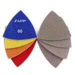 Lot de 4 disques abrasifs triangulaires diamants pour meulage de pierre, verre, cramique, 80 mm, grain ...