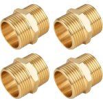 Lot de 4 doubles en laiton - 1 , filetage extérieur Ø 33 mm, convient à l'eau potable, raccords sanitaires, ... Lot de 4 doubles en laiton - 1 , filetage extérieur Ø 33 mm, convient à l'eau potable, raccords sanitaires, ...