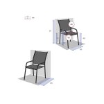 Lot de 4 fauteuils de jardin en texaline piazza galet / graphite