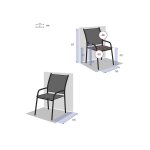 Lot de 4 fauteuils de jardin en texaline piazza gris anthracite / graphite Lot de 4 fauteuils de jardin en texaline piazza gris anthracite / graphite