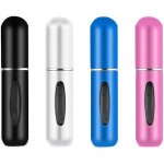 Lot de 4 flacons de parfum atomiseurs de 5 ml, mini flacon de parfum liquide rechargeable portable avec ...