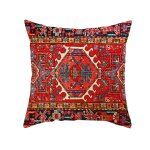 Lot de 4 housses de coussin 45x45cm abstrait ethnique turquie rouge vintage tapis motif taie d'oreiller ...