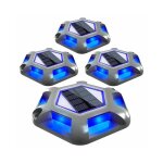 Lot de 4 lampes solaires a led bleues pour alle ¿ eclairage de scurit etanche pour alle et terrasse, ...