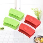 Lot de 4 mini maniques en silicone antid�rapants, r�sistants a la chaleur et a l'usure pour la cuisine ...