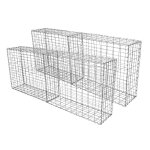Lot de 4 paniers de gabions argent�s en acier galvanis� pour projets d?am�nagement ext�rieur, murs de ...