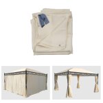 Lot de 4 parois lat�rales pour pergola cadiz, paroi lat�rale de rechange pavillon 4x3m, polyester cr�me ...