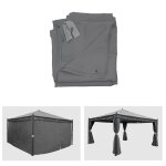 Lot de 4 c�t�s pour pergola cadiz, panneau lat�ral de remplacement 4x4m, polyester gris