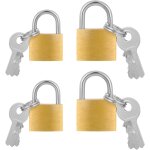 Lot de 4 petits cadenas a cl� en laiton massif avec cl�s 20 mm + 25 mm mini cadenas a cl� en m�tal pour ...