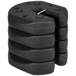 Lot de 4 poids de lestage pour tonnelle barnum tente dim. � 22 x 5, 5h cm hdpe noir