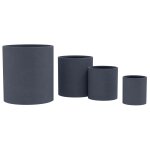 Lot de 4 pots de fleurs en argile fibreuse anthracite avec trous de drainage r�sistants aux intemp�ries ...