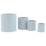 Lot de 4 pots de fleurs en argile fibreuse gris avec trous de drainage r�sistants aux intemp�ries 10 ...