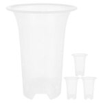 Lot de 4 pots de fleurs en plastique pour orchid�es
