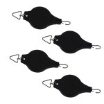 Lot de 4 poulies noires pour suspendre pots de fleurs et mangeoires a oiseaux