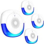 Lot de 4 r�pulsifs a ultrasons pour nuisibles avec veilleuse, contr�le des insectes, r�pulsif contre ...