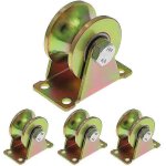 Lot de 4 roulettes pour portail coulissant 50 mm, roues en acier avec rainure en u, compatible newway, ...