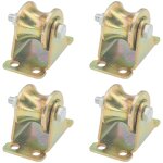 Lot de 4 roulettes de portail rigides robustes en acier color (rainure en u)