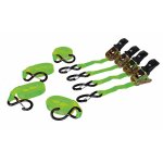 Lot de 4 sangles bagages � cliquet 25mmx5, 5m 700kgs avec crochets