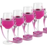 Lot de 4 sangles de support de verre a vin portables, sangles de cou pour anniversaire( ) Lot de 4 sangles de support de verre a vin portables, sangles de cou pour anniversaire( )