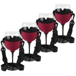 Lot de 4 sangles de support de verre a vin portables, sangles de cou pour anniversaire