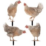 Lot de 4 statues de jardin en acrylique - statue de jardin - poulet - décoration extérieure de jardin ... Lot de 4 statues de jardin en acrylique - statue de jardin - poulet - décoration extérieure de jardin ...