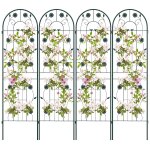 Lot de 4 treillis de jardin en m�tal 180 x 50 cm cl�ture d�corative pour plante grimpante grille fleurs ...