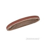 Lot de 5 bandes abrasives 10 x 330 mm - grains assortis